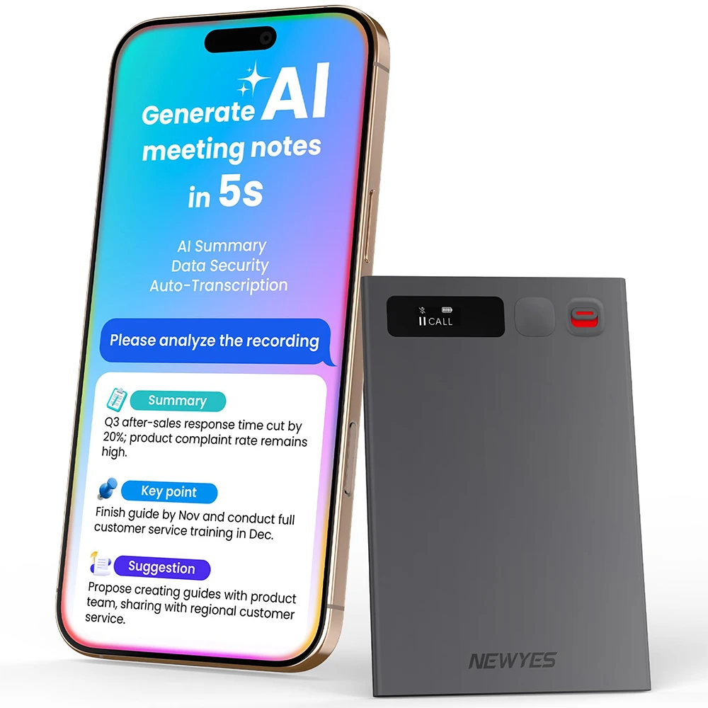 AI pocket voice recorder and notetaker