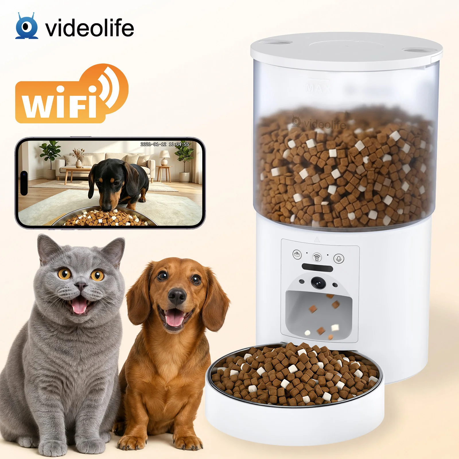 Smart pet feeder with camera